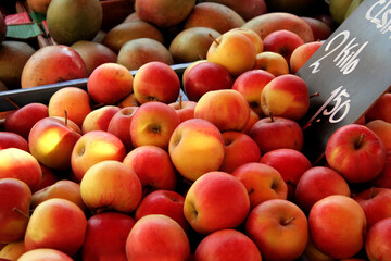 A pile of red apples at the fresh market.
