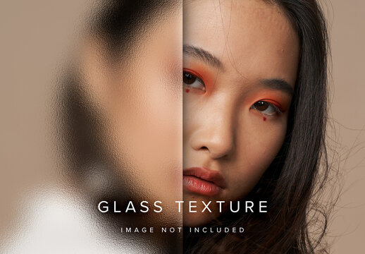 Glass Texture Photo Effect Mockup