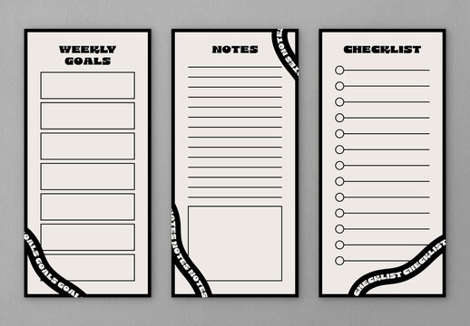 Simple Planner Layouts with Bold Typography Elements