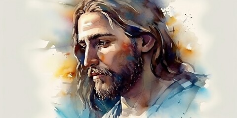 Religious spiritual illustration background faith art prayer christianity digital artwork jesus christ god holy saint saviour disciple christian bible biblical scene meditation Generative AI image