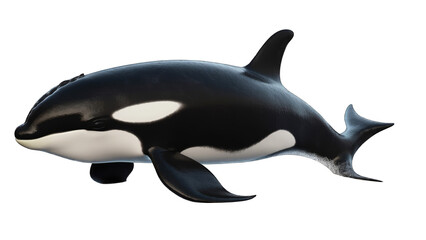 Orca isolated on transparent background created with generative AI technology