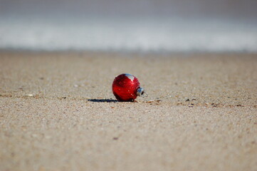 Christmas ball on the beach