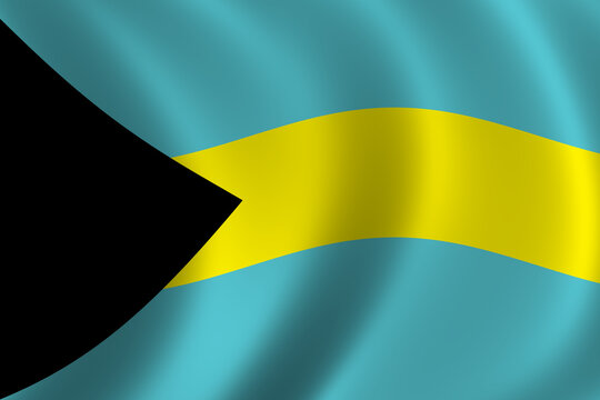 Flag of Bahamas waving in the wind
