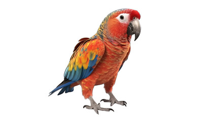 Parrot isolated on transparent background created with generative AI technology