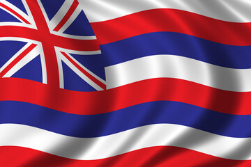 Flag of Hawaii waving in the wind