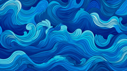 Obraz na płótnie Canvas A blue background with waves. Generative AI