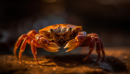 Small crab claw in selective focus underwater generated by AI - obrazy, fototapety, plakaty