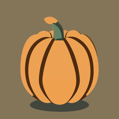 Vector illustration of fresh and juicy pumkin. Halloween pumkin