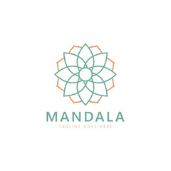 Mandala logo template, Circular pattern in form of mandala. Oriental pattern, vector illustration. Islam, Arabic, Indian, turkish, pakistan, chinese, ottoman motifs