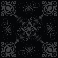 a gothic style tile design in black and grey