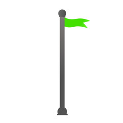 green flag isolated on white