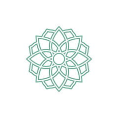 Mandala logo template, Circular pattern in form of mandala. Oriental pattern, vector illustration. Islam, Arabic, Indian, turkish, pakistan, chinese, ottoman motifs
