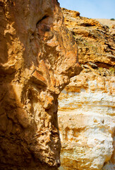 canyon in tunisia, stone face