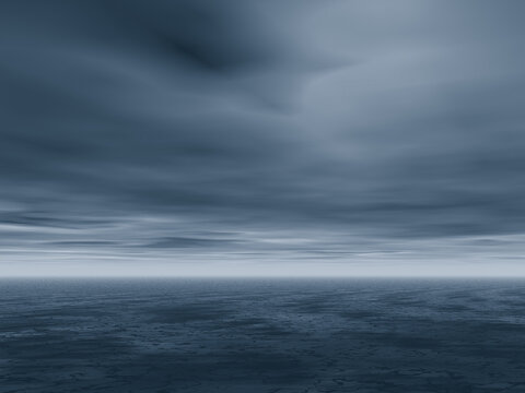 dark blue landscape - before the storm