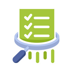 Illustration icon for quick survey analysis, responsive evaluation, responsive review.