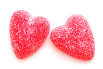 Obraz na płótnie Canvas Sugar candy Valentine's hearts isolated on white background