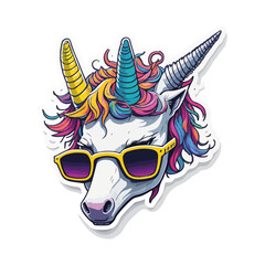unicorn vector illustration image with glasses and light background