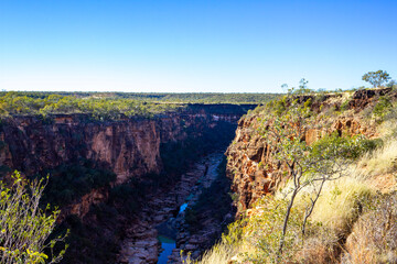 Porcupine gorge from the lookout looking down and through the gorge. Queensland, Australia