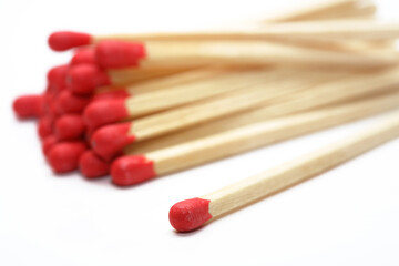 Some matches and a white background