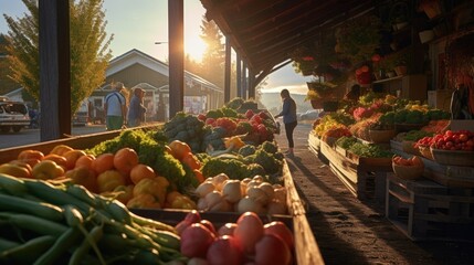 Farm-to-Table: Showcasing the Journey of Fresh Produce from Farm to Table. Generative AI.