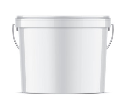 White plastic bucket of medium size