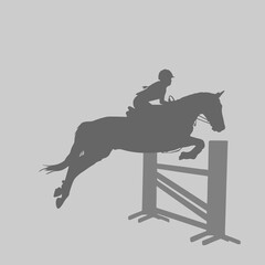 horse riding - jockey and horse in show jumping