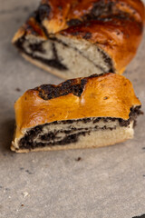 Wheat bun with poppy seed filling