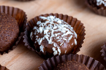 Chocolates with coconut sweet filling