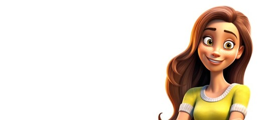 Caucasian Woman Artist White Background Isolated Extremely Gorgeous With Copy Space Generative AI