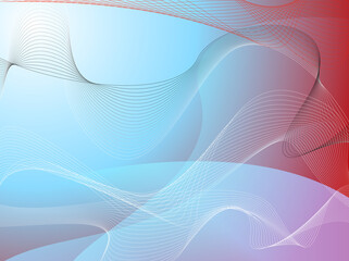 An abstract wave background in blue and red