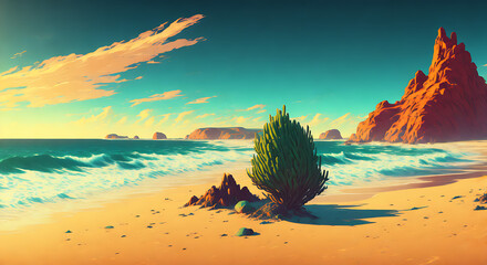AI landscape of a beach in summer 15