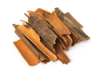 Cinnamon sticks on a white background