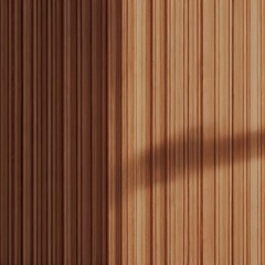 Wooden wall with vertical veins and atmospheric shadows. Generative AI technology.