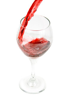 pouring wine on a white background