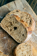 Dark wheat loaf of bread
