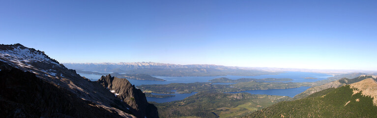 Fototapeta na wymiar Panoramic View on Bariloche and the Lake - Patagonia