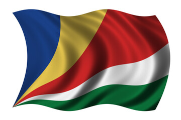 Obraz premium Flag of Seychelles waving in the wind - clipping path included