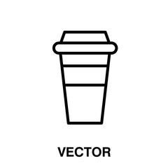 Disposable coffee cup icon flat illustration on white background..eps