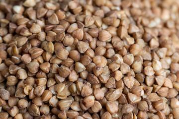 A large amount of harvested buckwheat