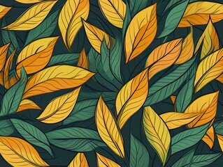 Perfect pattern tile. Leaves background wallpaper. Can be repeated. AI Generated