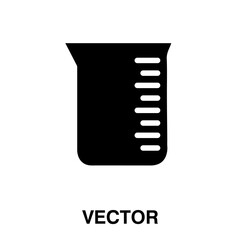 beaker icon vector flat illustration on white background.