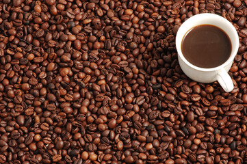 Cup of Coffee with Coffee Beans