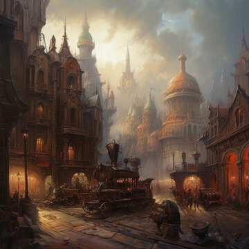 Steampunk City Illustration