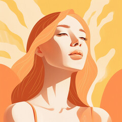 Woman With Sun Kissed Skin Illustration