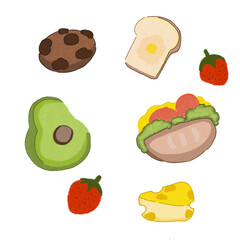 set of fruits and vegetables