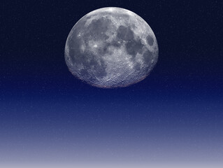 Moon reflected in clear night ocean waters