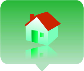 3d house icon - computer generated clipart