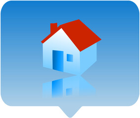 3d house icon - computer generated clipart