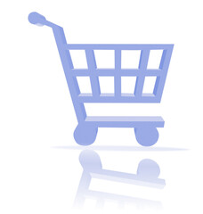 3d shopping cart button - computer generated clip-art