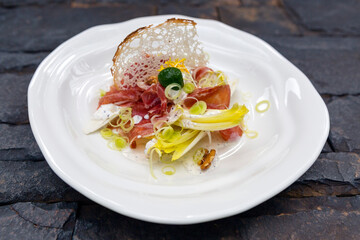 Iberian ham endive salad